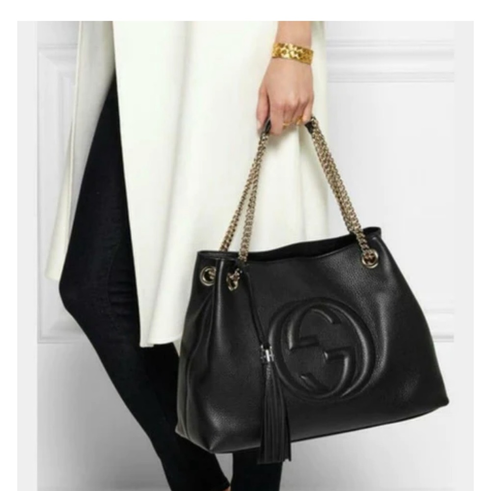 Gucci Soho Shoulder Bag Chain Strap Medium Black